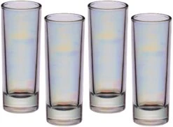 Barcraft Lustre Tall Shot Glasses Set Of 4 60ml
