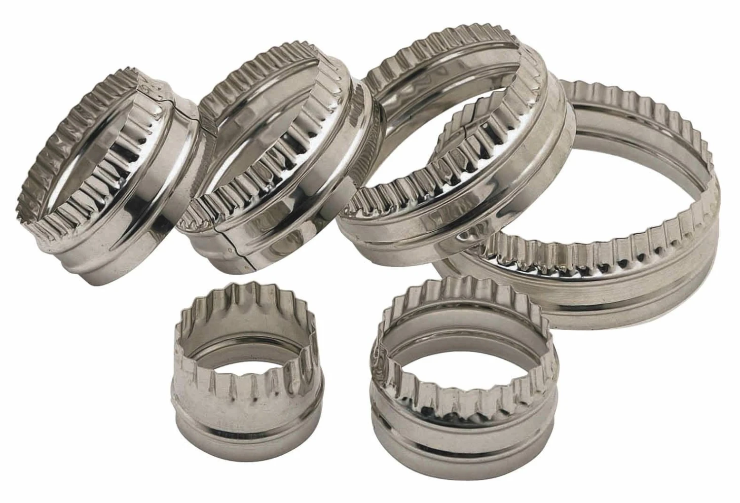 KitchenCraft Stainless Steel Double Edged Round Pastry Cutters Set Of 6