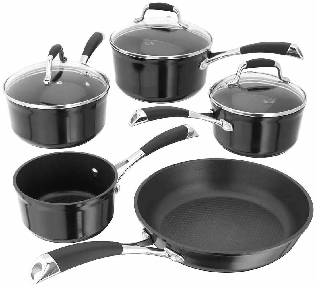 Stellar 3000 5 Piece Pan Set Black