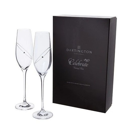 Dartington Celebration Glitz Clear Champagne Flutes