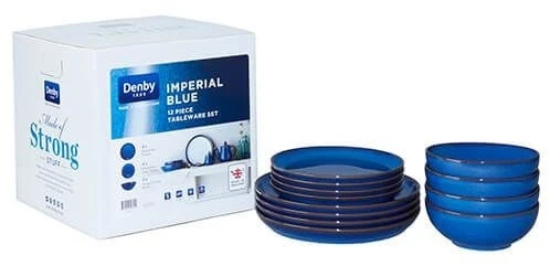 Denby Imperial Blue 12 Piece Coupe Set - Image 2