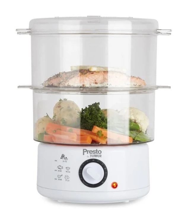 Tower Presto PT21004WHT 2 Tier Steamer
