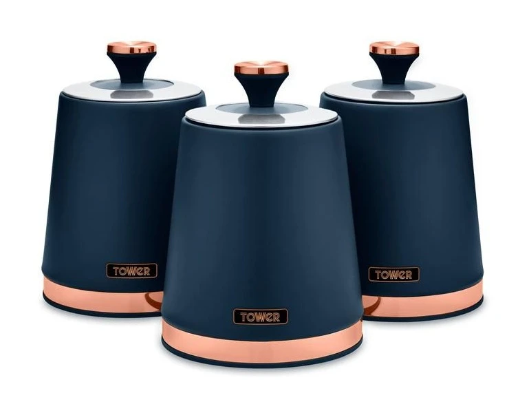 Tower Cavaletto Set Of 3 Canisters Blue