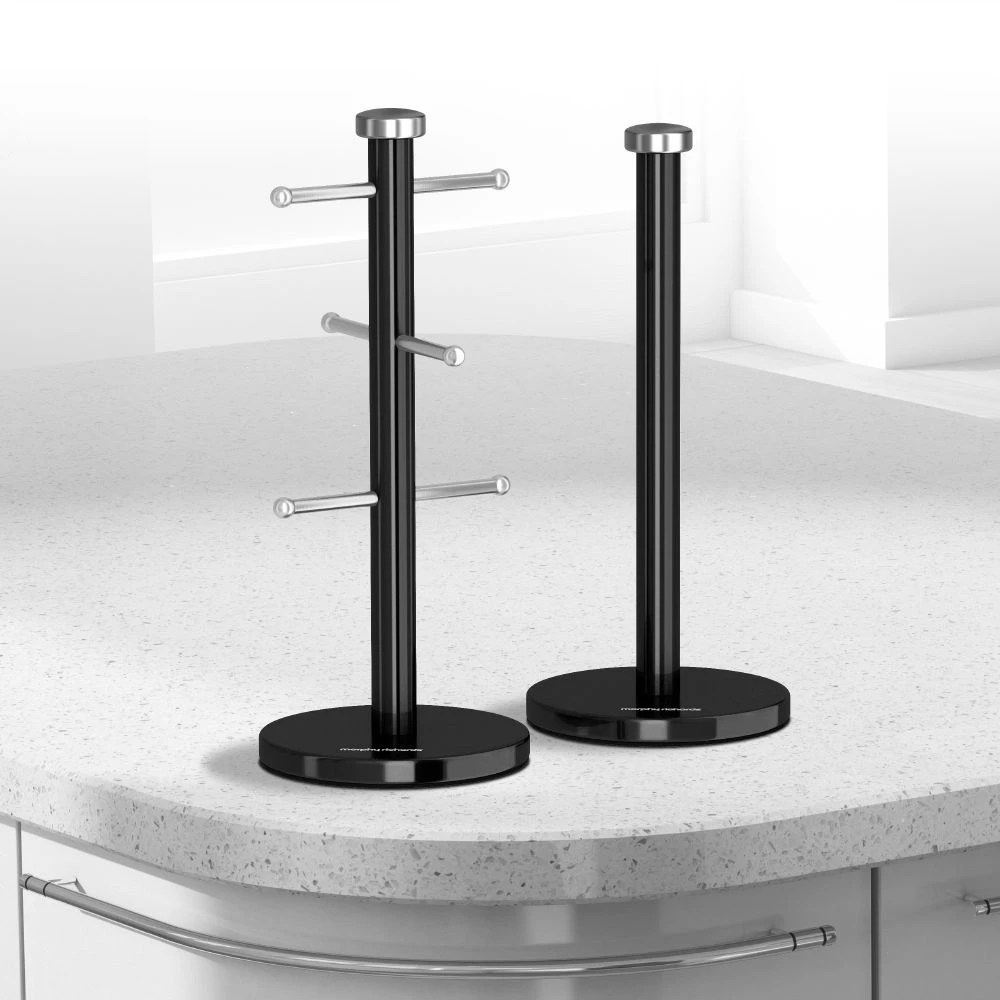 Morphy Richards Accents Towel Pole And Mug Tree Set Black - Image 2