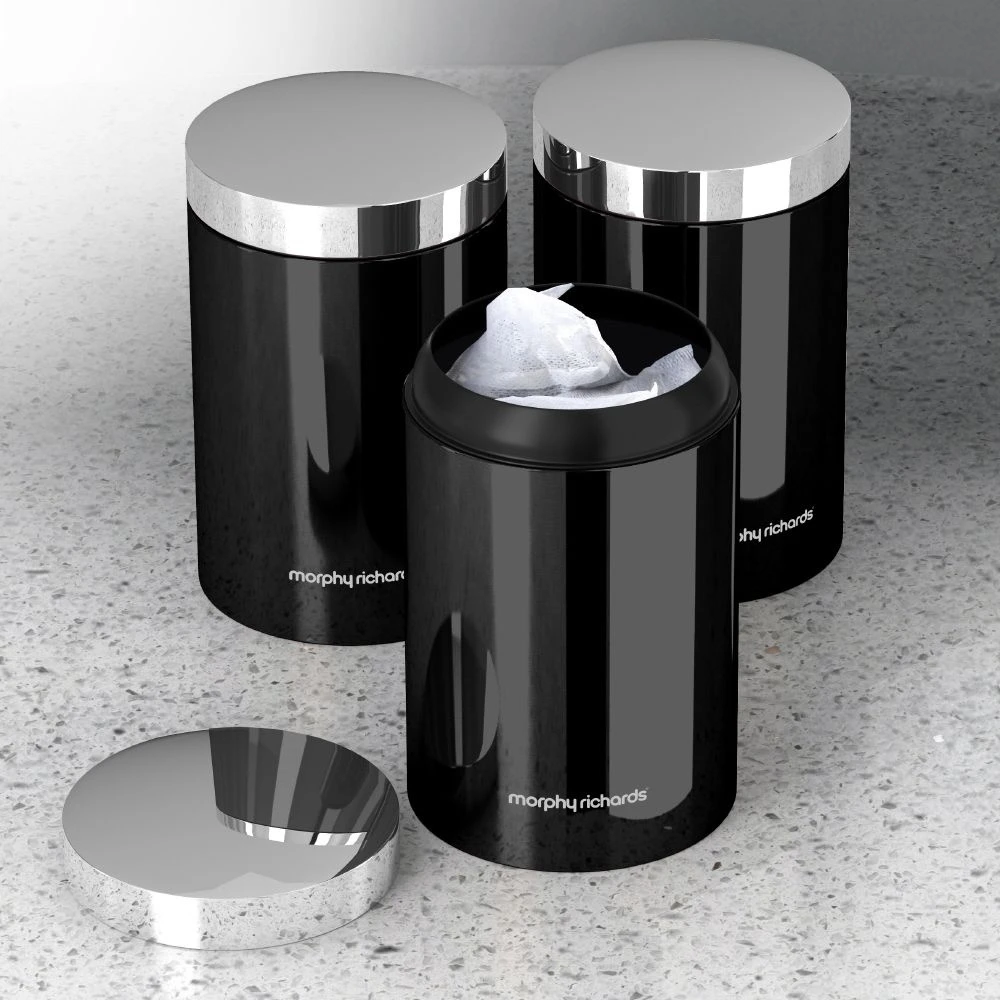 Morphy Richards Accents Set Of 3 Canisters Black - Image 2