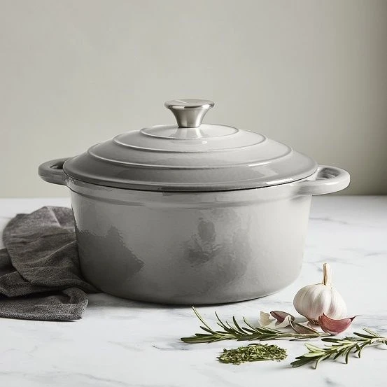 Simply Home Cast Iron 26cm Round Casserole - Grey