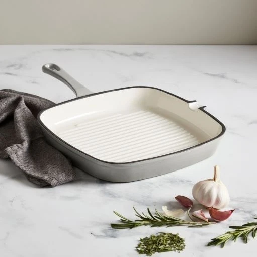 Simply Home Cast Iron 23cm Grill Pan - Grey