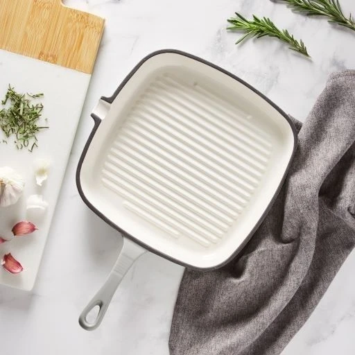 Simply Home Cast Iron 23cm Grill Pan - Grey - Image 2