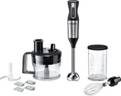 Bosch MSM6S90BGB Stick Blender Food Processor - Black & Silver