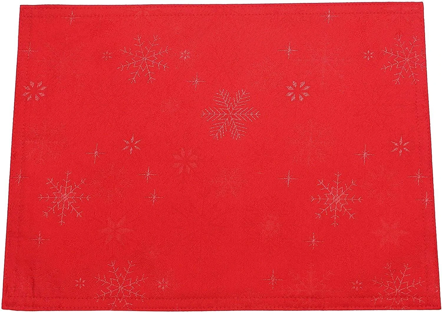 Peggy Wilkins Snow Crystal 67 X 100 Tablecloth Red