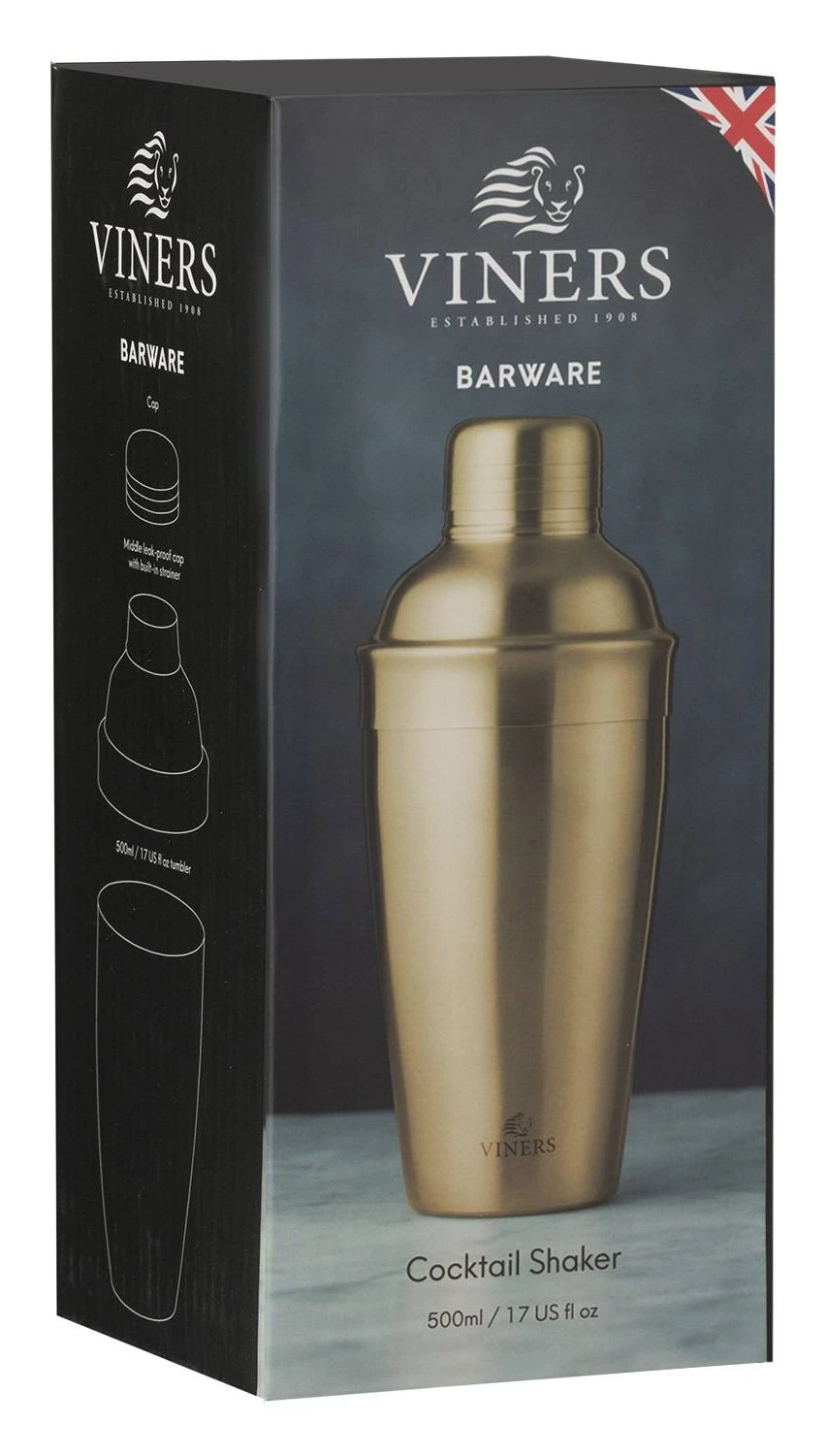 Viners Cocktail Shaker 500ml Gold