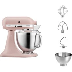KitchenAid 5KSM185PSBft 4.8L Artisan Stand Mixer - Feathered Pink
