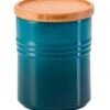 Le Creuset Medium Storage Jar With Wood Lid Deep Teal
