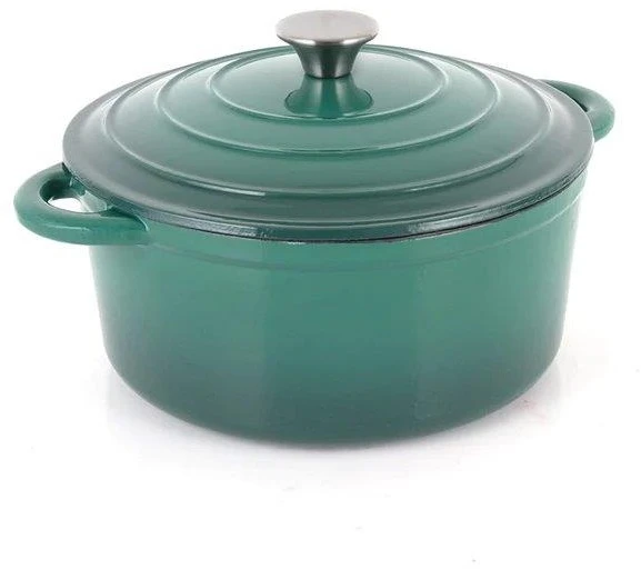 Simply Home Cast Iron Casserole Dish 22cm Emerald Green