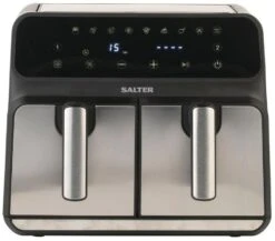 Salter EK5196 7.6L Digital Dual Pro Air Fryer - Stainless Steel