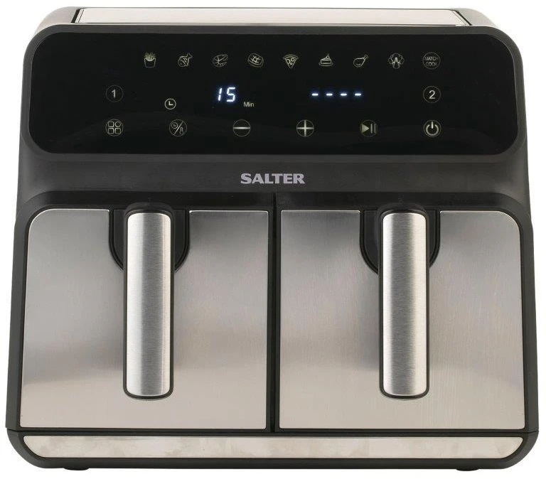 Salter EK5196 7.6L Digital Dual Pro Air Fryer - Stainless Steel